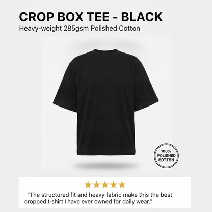 Crop Box Tee - Black