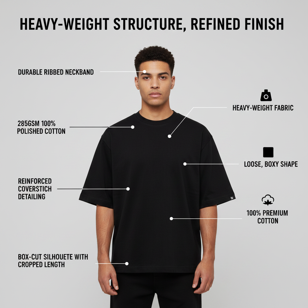 Crop Box Tee - Black